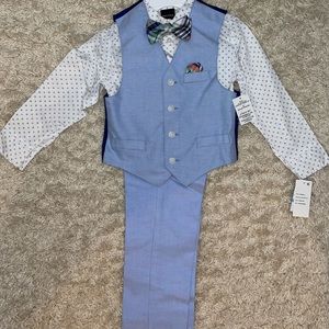 Nautica Little Boys 4 piece Blue Oxford Vest Set Size 5